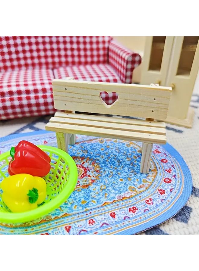 Miniature Vertical Bar Stool Model Dollhouse DIY Decor Bench Hobbyist Gift - Image 4