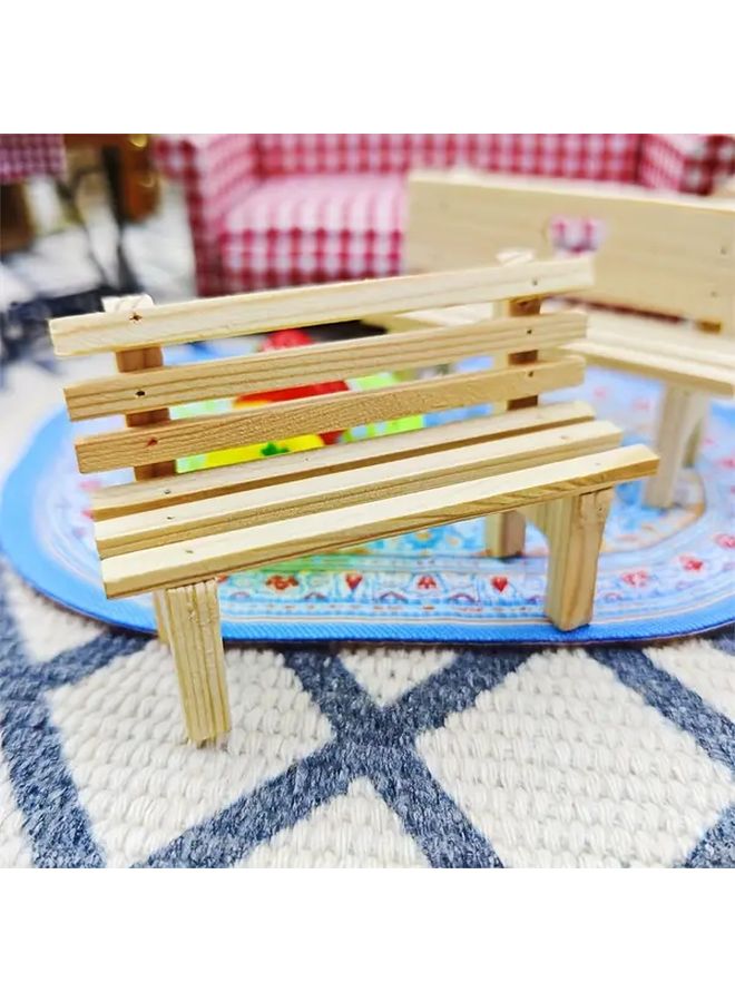 Miniature Vertical Bar Stool Model Dollhouse DIY Decor Bench Hobbyist Gift - Image 5