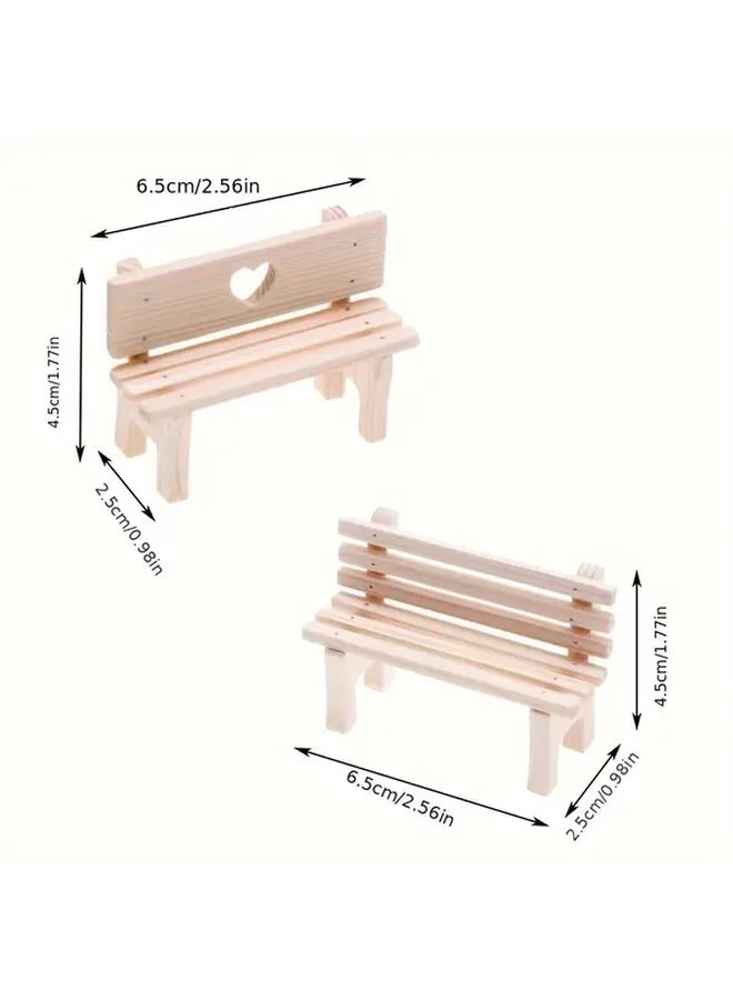 Miniature Vertical Bar Stool Model Dollhouse DIY Decor Bench Hobbyist Gift - Image 2