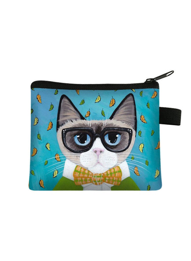 Cat-themed Coin Purse, Large Capacity Key And Card Holder, Short Mini Square Bag Exquisite Small Coin Purse