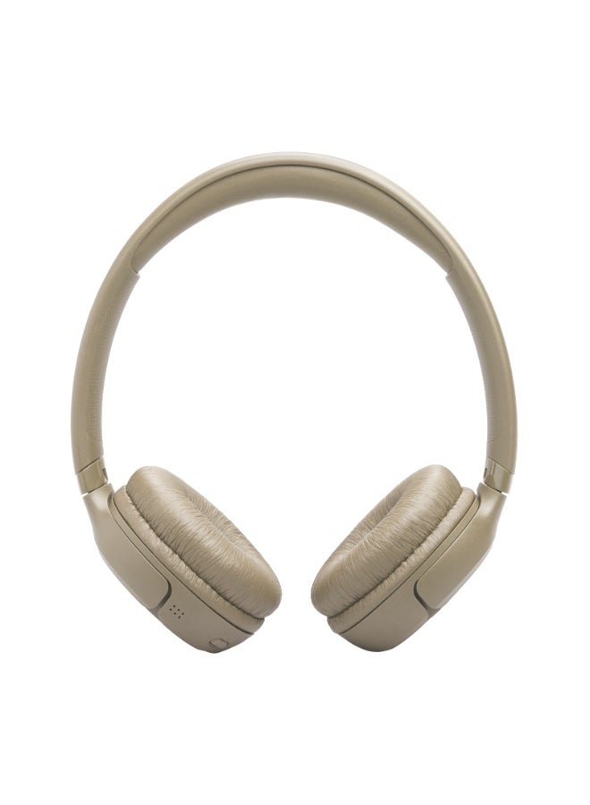 JBL Tune 530Bt Wireless On Ear Headphones Pure Bass Sound 76H Battery Hands Free Call Plus Voice Aware Multi Point Connection Lightweight And Foldable Beige Beige - Image 2