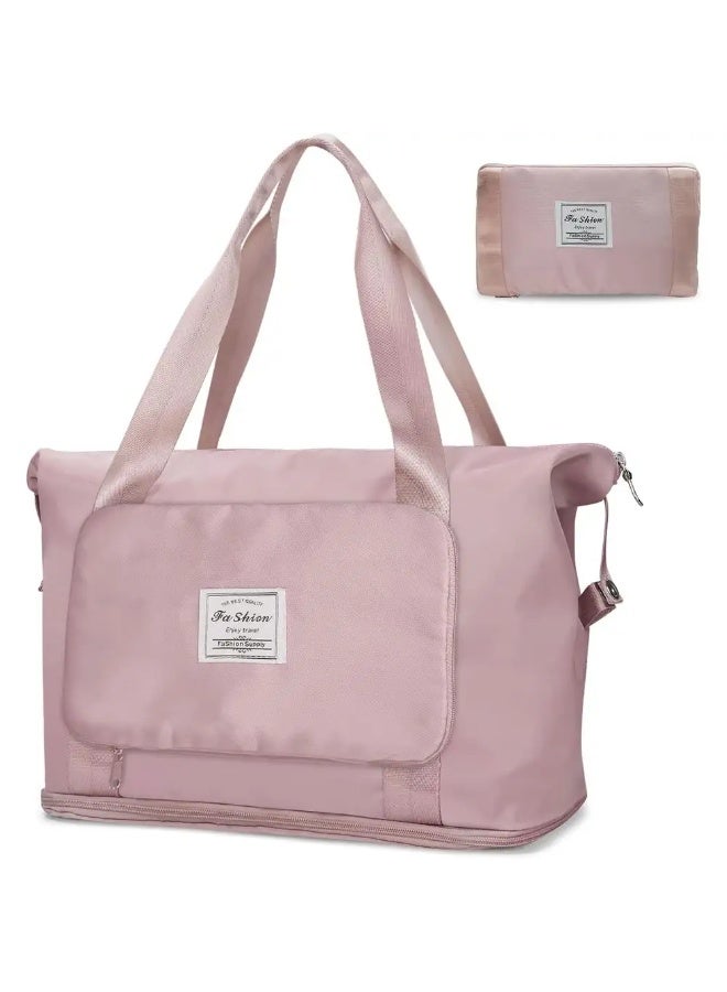 شنطة سفر دفل هنغليسام مقاومة للماء قابلة للتوسيع، سعة كبيرة - زهري - Image 2