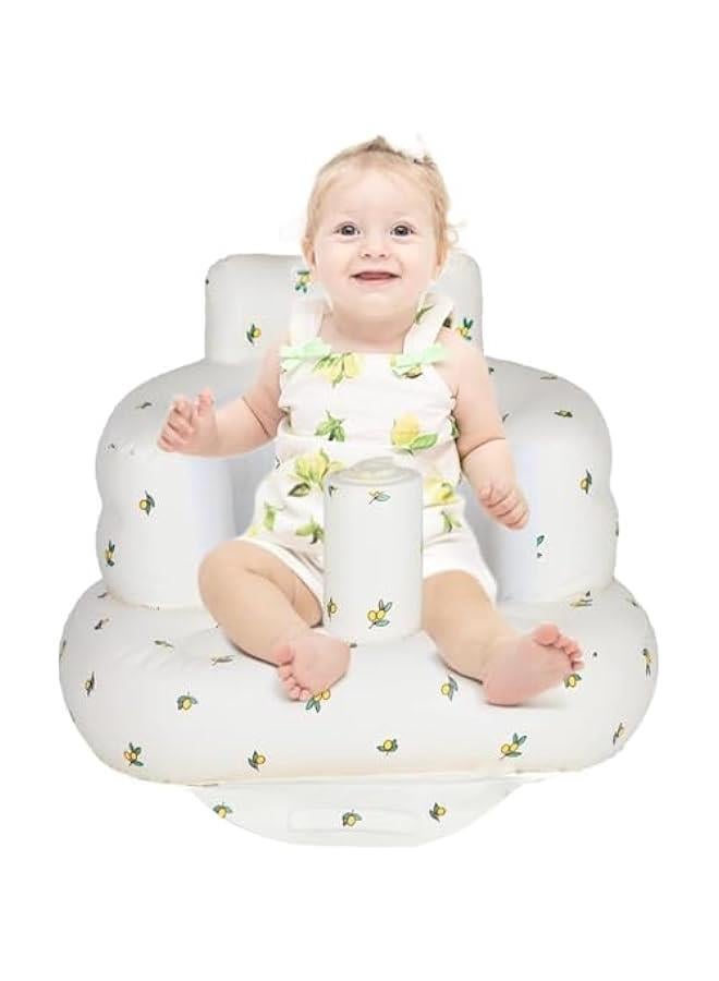 HOOKOR Durku Baby Inflatable Seat with Suction Cups for Babies 3 Months & Up, Baby Floor Seats for Sitting Up with Built in Air Pump, Blow Up Baby Chair for Infants (Olive) - Image 1