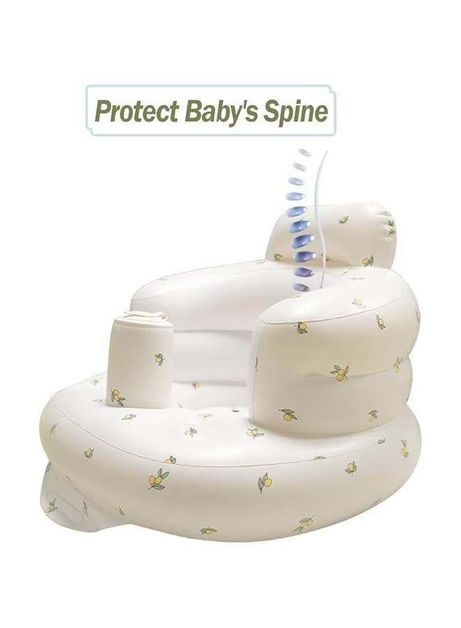 HOOKOR Durku Baby Inflatable Seat with Suction Cups for Babies 3 Months & Up, Baby Floor Seats for Sitting Up with Built in Air Pump, Blow Up Baby Chair for Infants (Olive) - Image 2