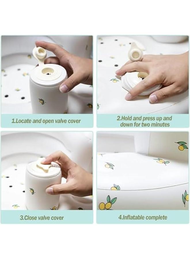 HOOKOR Durku Baby Inflatable Seat with Suction Cups for Babies 3 Months & Up, Baby Floor Seats for Sitting Up with Built in Air Pump, Blow Up Baby Chair for Infants (Olive) - Image 4