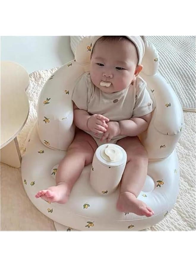 HOOKOR Durku Baby Inflatable Seat with Suction Cups for Babies 3 Months & Up, Baby Floor Seats for Sitting Up with Built in Air Pump, Blow Up Baby Chair for Infants (Olive) - Image 5