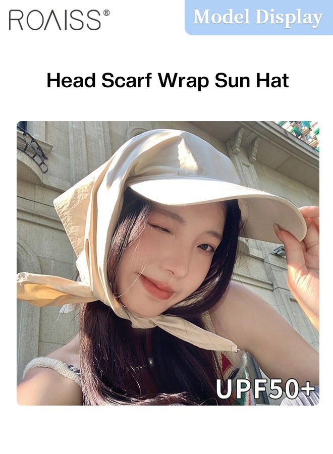 roaiss Women's Head Scarf Wrap Sun Hat, UPF 50+ UV Protection Lightweight Breathable Baseball Cap, Summer Outdoor Shopping and Walking Peaked Cap  - Image 2