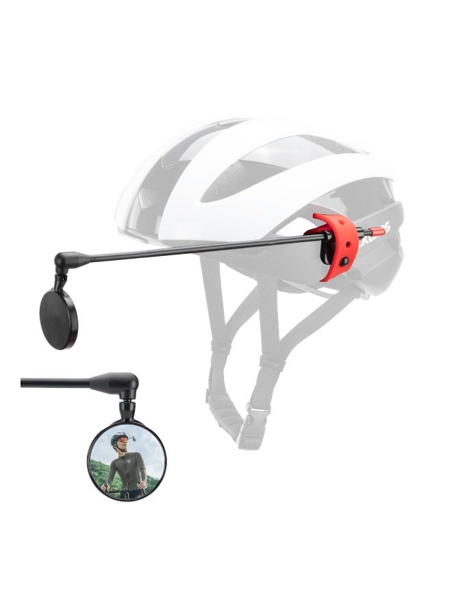 Generic Aluminum Alloy Bike Helmet Mirror, Moldable Frame Cycling Mirror Detachable Bike Helmet Mirror Fixing Flexible Frame Helmet Mirror Fit 90% Bicycle Helmet, Lightweight, Bike Accessories  - Image 1