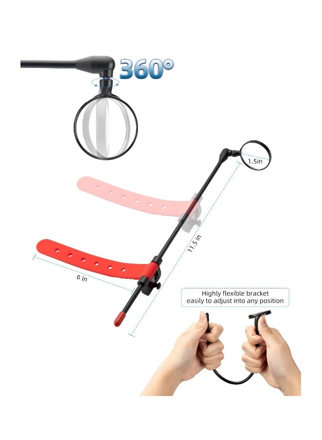 Generic Aluminum Alloy Bike Helmet Mirror, Moldable Frame Cycling Mirror Detachable Bike Helmet Mirror Fixing Flexible Frame Helmet Mirror Fit 90% Bicycle Helmet, Lightweight, Bike Accessories  - Image 2