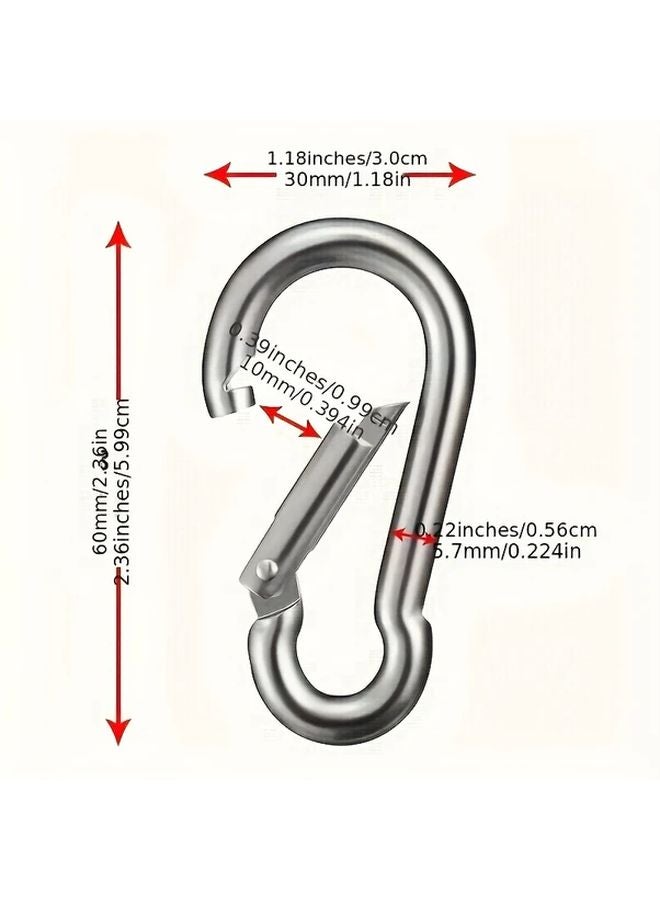 10pcs Heavy Duty Spring Buckle Keychain Hook Set Outdoor Gear Carabiner - Image 3
