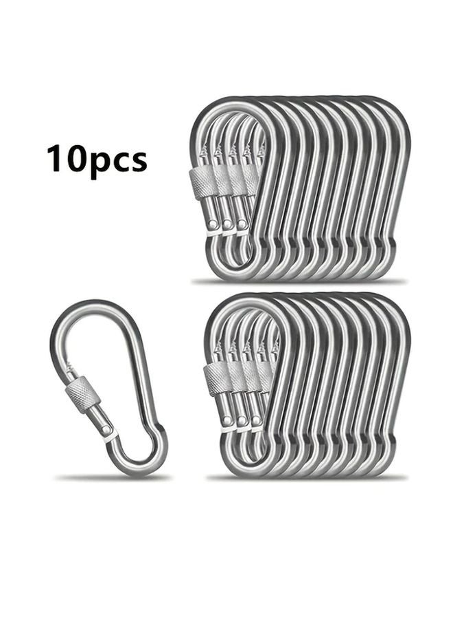 10pcs Heavy Duty Spring Buckle Keychain Hook Set Outdoor Gear Carabiner - Image 1