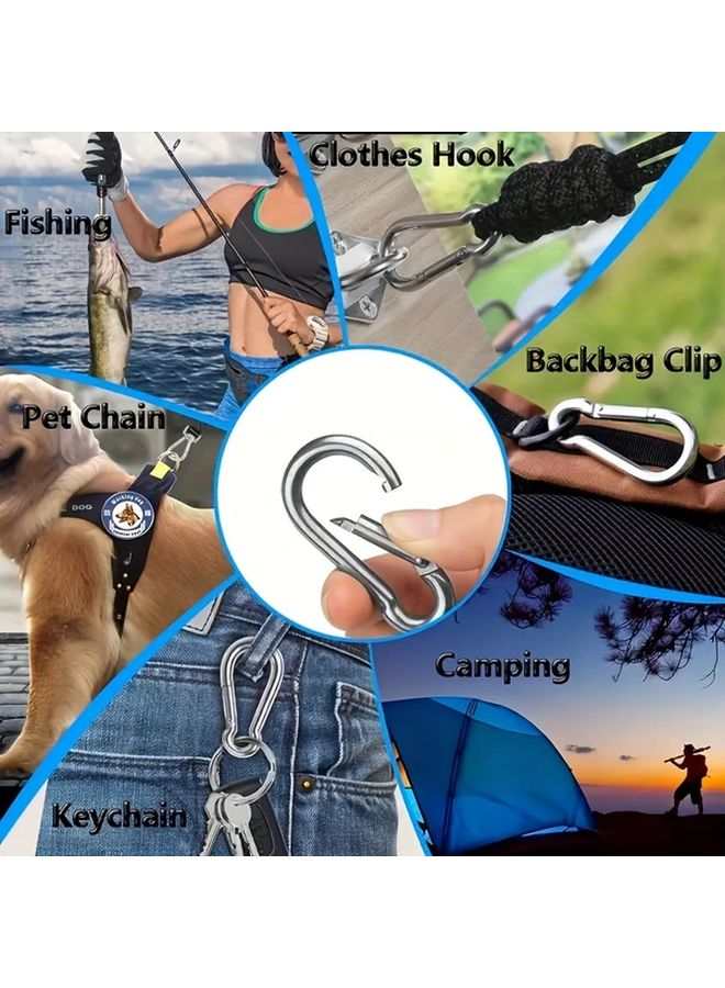 10pcs Heavy Duty Spring Buckle Keychain Hook Set Outdoor Gear Carabiner - Image 5