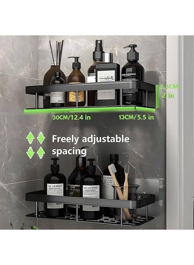 ZEESQUARE Shower Caddy Organizer Shelves | No-Drill Self-Adhesive Bathroom Storage Rack | Rustproof Wall Mounted Shower Shelf for Shampoo, Conditioner & Soap | Kitchen, Bathroom & Toilet Organizer | 2-Pack & 4-Pack - Image 3