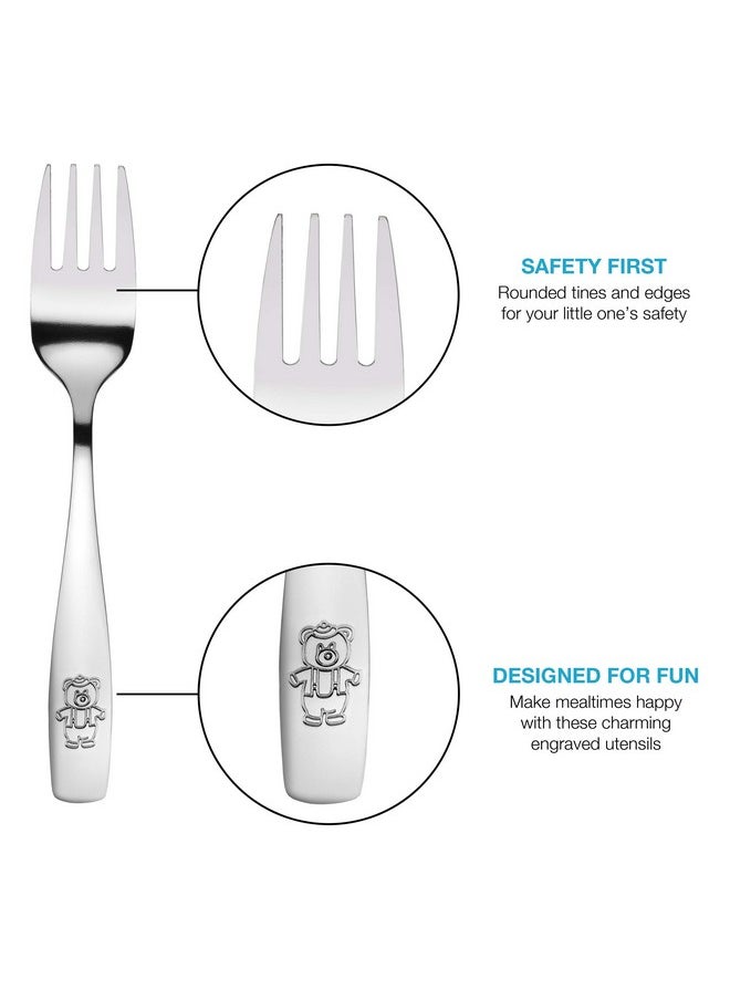GlossyEnd 9 Piece Stainless Steel Kids Cutlery Child And Toddler Safe Flatware Kids Silverware Kids Utensil Set Includes 3 Knives 3 Forks 3 Spoons Total Of 3 Place Settings Ideal For Home And Preschools  - Image 3