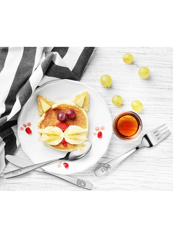 GlossyEnd 9 Piece Stainless Steel Kids Cutlery Child And Toddler Safe Flatware Kids Silverware Kids Utensil Set Includes 3 Knives 3 Forks 3 Spoons Total Of 3 Place Settings Ideal For Home And Preschools  - Image 4
