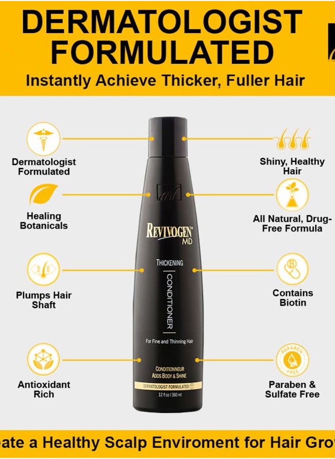 Revivogen MD MD Thickening Conditioner, Conditioner for Thinning Hair, Hair Loss Conditioner, Thickening Conditioner Men/Women, Conditioner for Hair Loss, 12 Fl oz  - Image 2