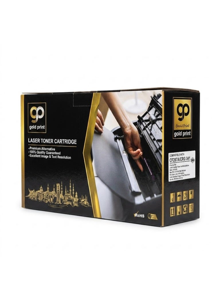 طباعة الذهب Gold Print Premium Toner Cartridge  Universal Model CF287A CRG041  Compatible For HP LaserJet Enterprise M506dn, M506x, M505n, M506dn, MFP M527z, M527dn, M527n, M527c, HP LaserJet Pro M501dn, 501n, Canon imageCLASS, LBP312x, LBP312dn, Canon i-SENSYS LBP312X - Image 1