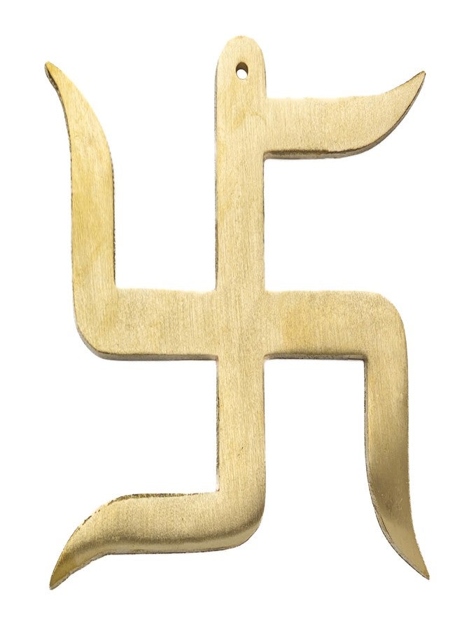 Plus Value Brass Swastik for Main Door Entrance Vastu Remedies for Home, Office Decor, Door Hanging - Auspicious, Religious Symbols for Good Luck, Pooja Idols, Positivity Sathiya (5 Inches) - Image 1