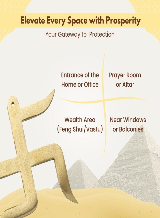 Plus Value Brass Swastik for Main Door Entrance Vastu Remedies for Home, Office Decor, Door Hanging - Auspicious, Religious Symbols for Good Luck, Pooja Idols, Positivity Sathiya (5 Inches) - Image 2