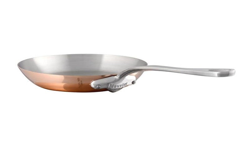 Mauviel MHeritage 150 S 15mm Polished Copper  Stainless Steel Frying Pan With Cast Stainless Steel Handle 102in Made In France