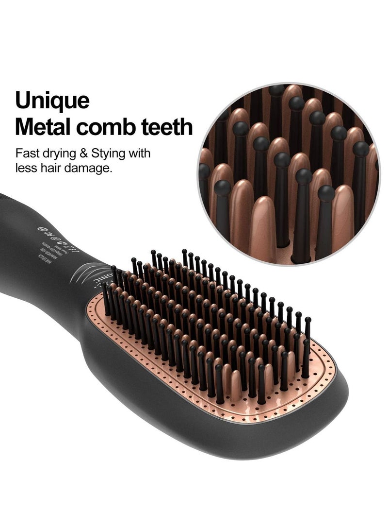 Hair Dryer Brush Straighteners，One Step Hair Dryer and Styler Volumizer with Negative Ion for Reducing Frizz and Static (Black) - Image 4