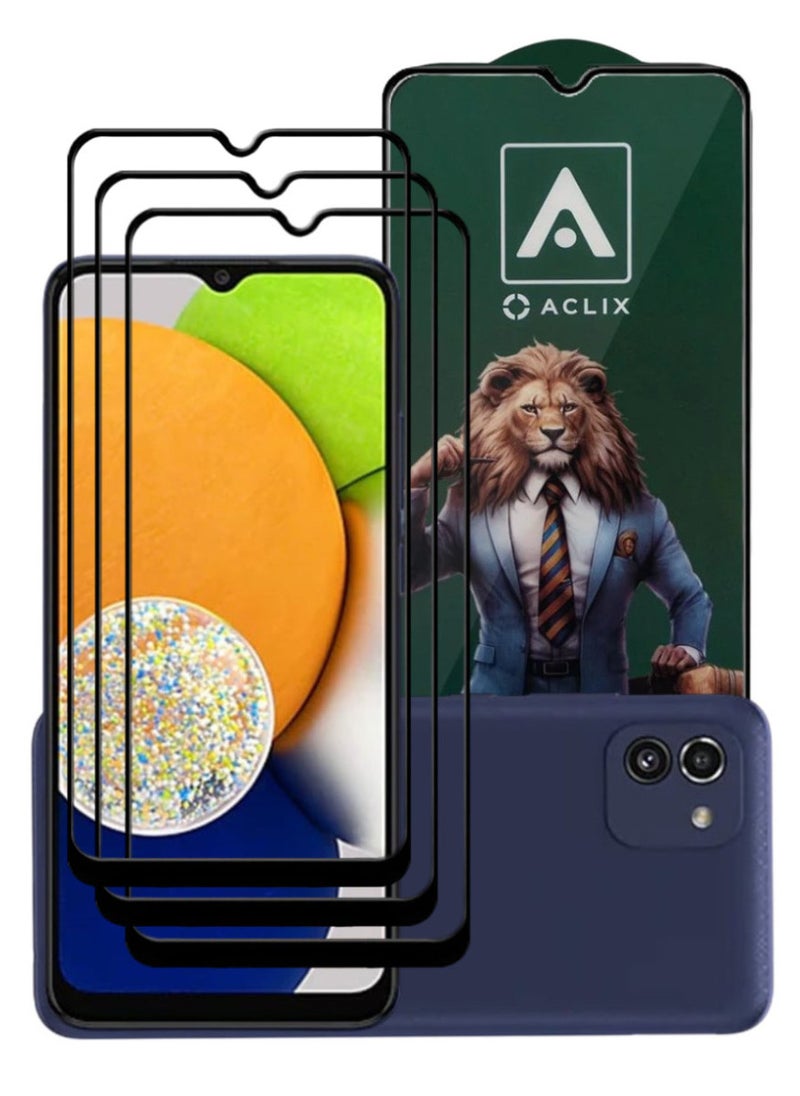 ACLIX 3 Pieces Antistatic ESD Dustproof Premium Quality High Definition Tempered Glass Screen Protector Designed For Samsung Galaxy A03 - Image 1