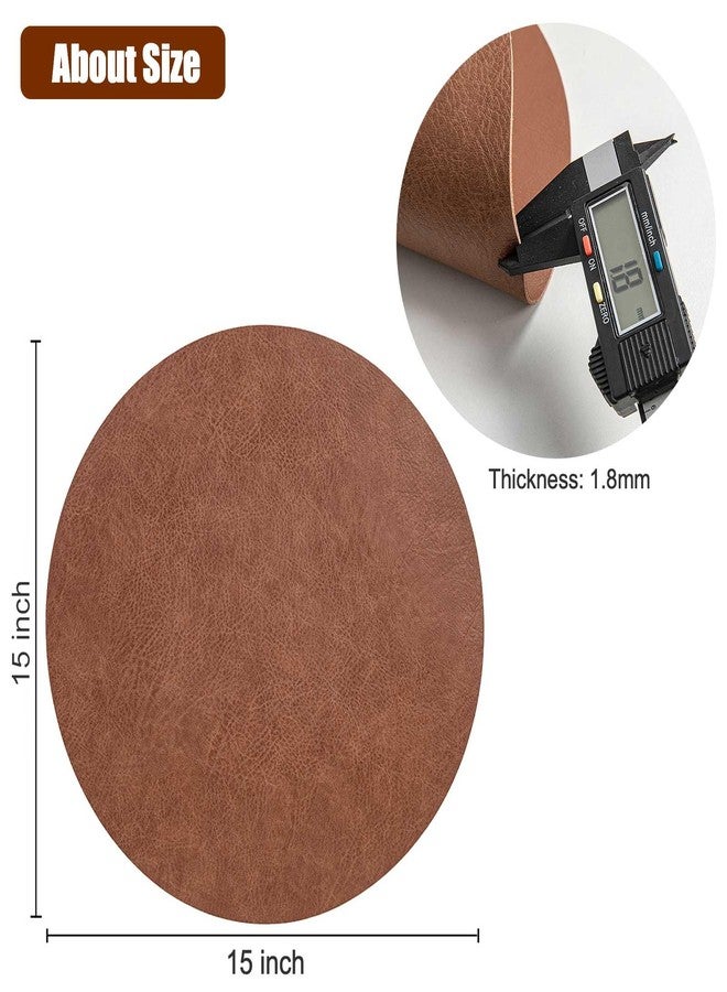 Gihunk PU Leather Placemats Set of 6,15 Inches Round placemats, Table Placemats and Easy to Wipe Off for Dining Table, Kitchen, Party Decoration - Image 4