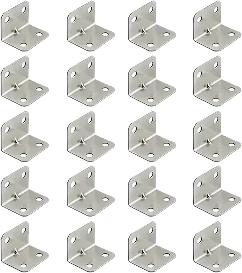 200PCS L Bracket 90 Degree Angle Iron Connector Plate For Furniture Shelves Table Chair Cabinet Wardrobe - Image 2