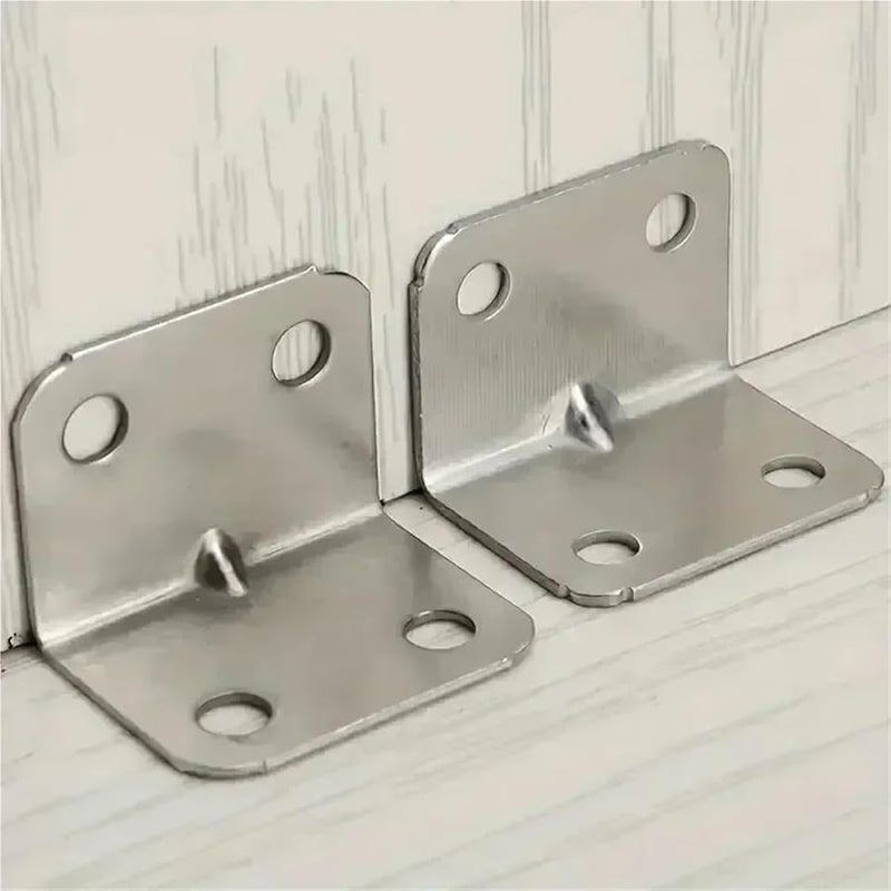 200PCS L Bracket 90 Degree Angle Iron Connector Plate For Furniture Shelves Table Chair Cabinet Wardrobe - Image 5