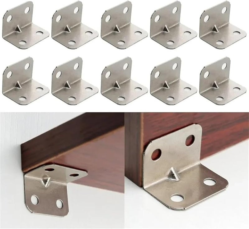 200PCS L Bracket 90 Degree Angle Iron Connector Plate For Furniture Shelves Table Chair Cabinet Wardrobe - Image 3
