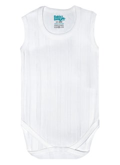 Babies Basic BabiesBasic Super Combed Cotton, Sleeveless Printed Bodysuit, for New Born to 24months. Set of 3, White  - Image 2