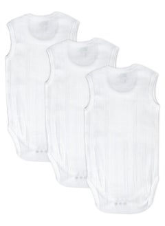 Babies Basic BabiesBasic Super Combed Cotton, Sleeveless Printed Bodysuit, for New Born to 24months. Set of 3, White  - Image 5