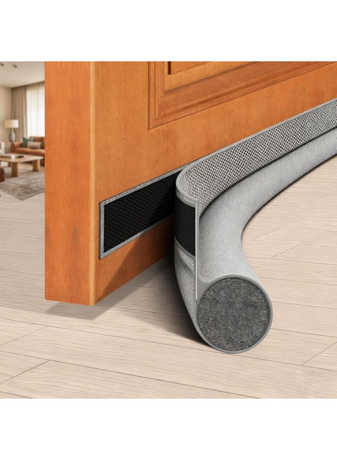 Beauenty Door Draft Stopper - 96cm Adjustable Draft Stopper For Door Bottom Used To Block Noise, Cold Air, Light, Dust, And Airflow Door Bottom Seal (Grey, Unilateral) - Image 1