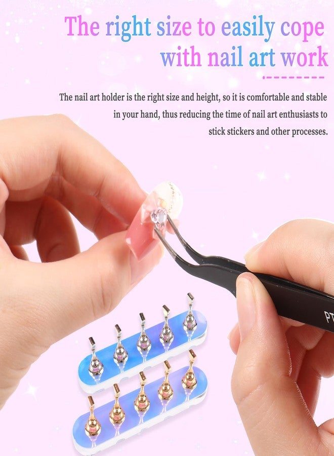 ANGNYA Nail Stand for Press on, 2 Set Aurora Nail Holder for Painting Nails Press on Nail Stands with 96 Pcs Reusable Sticky Putty for Nail Art Display Home & Salon Use - Image 4