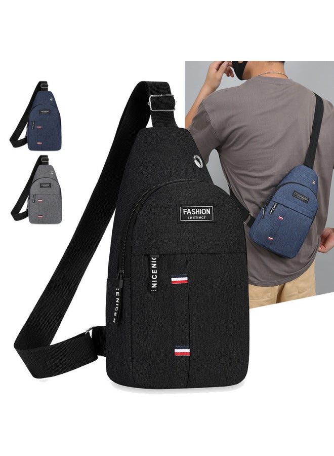 Generic Men's Chest Bag Fashion Casual Messenger Bag 2023 Storage Bag Portable Small Shoulder Bag Shoulder Bag Wholesale-Color:Gray  - Image 2