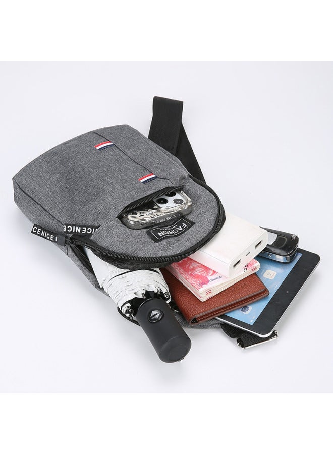 Generic Men's Chest Bag Fashion Casual Messenger Bag 2023 Storage Bag Portable Small Shoulder Bag Shoulder Bag Wholesale-Color:Gray  - Image 4