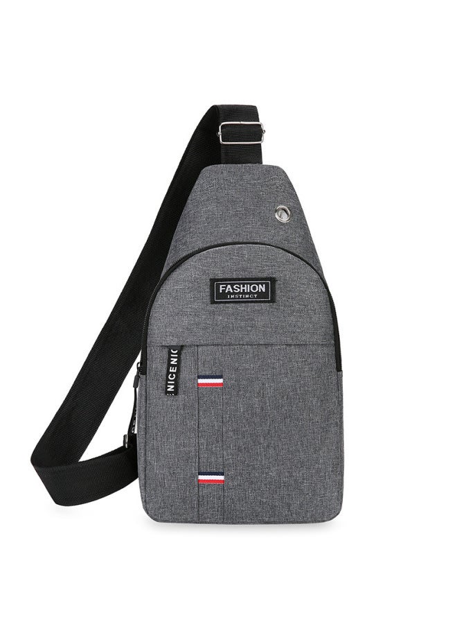 Generic Men's Chest Bag Fashion Casual Messenger Bag 2023 Storage Bag Portable Small Shoulder Bag Shoulder Bag Wholesale-Color:Gray  - Image 1