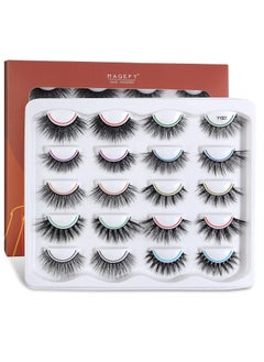 MAGEFY MAGEFY False Eyelashes 10 Styles Mixed 3D Faux Mink Lashes Pack From Natural to Dramatic 10 Pairs Handmade Soft Fluffy Eye Lashes Multipack 