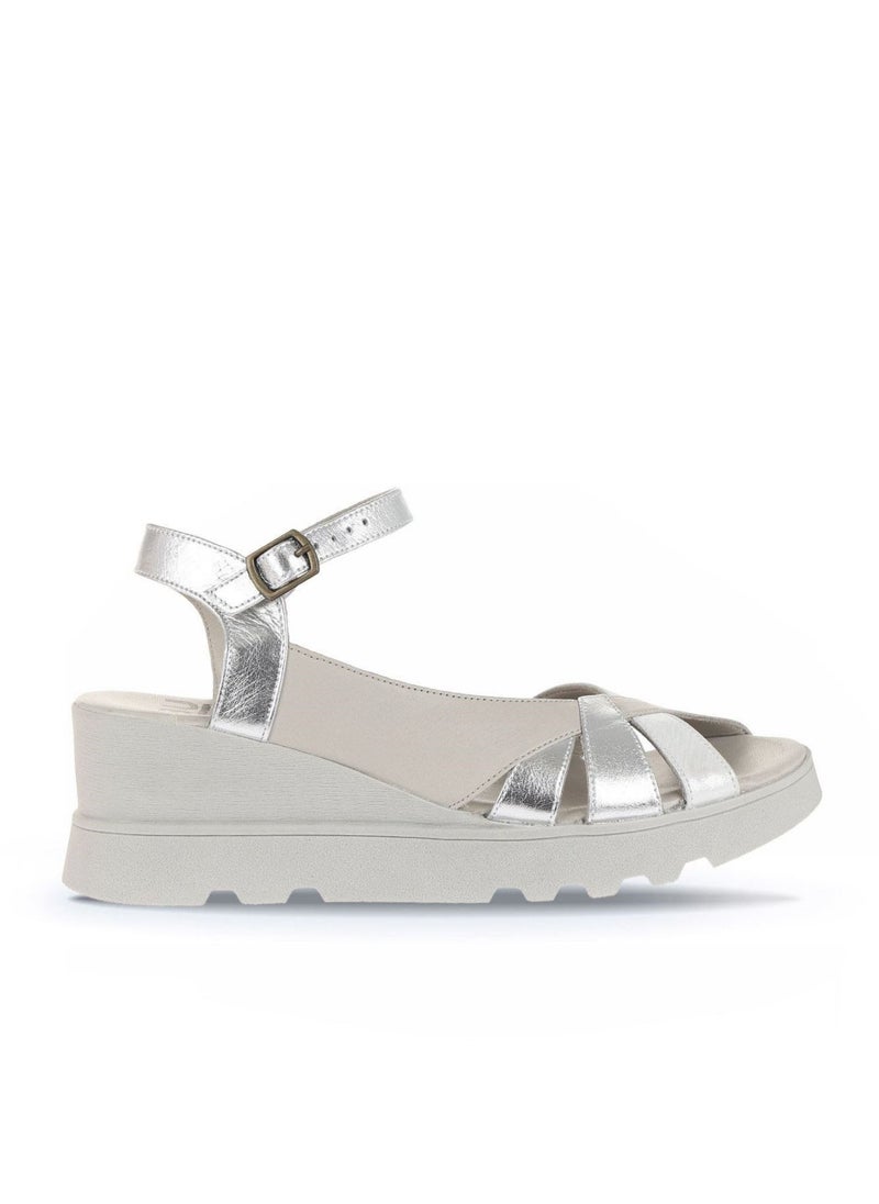 Bueno BUENO Women's Wedge Sandals – Strappy Open-Toe Design with Ankle Buckle Closure and Cushioned Sole for Stylish All-Day Wear  - Image 1