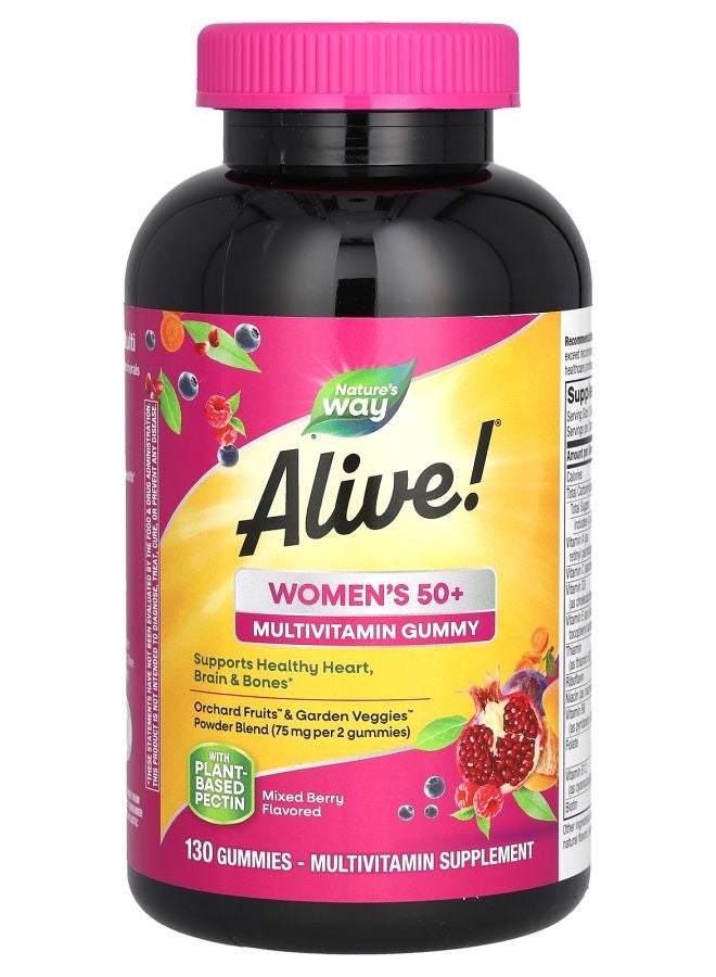 Alive! Women's 50+ Gummy Multivitamins Mixed Berry 130 Gummies
