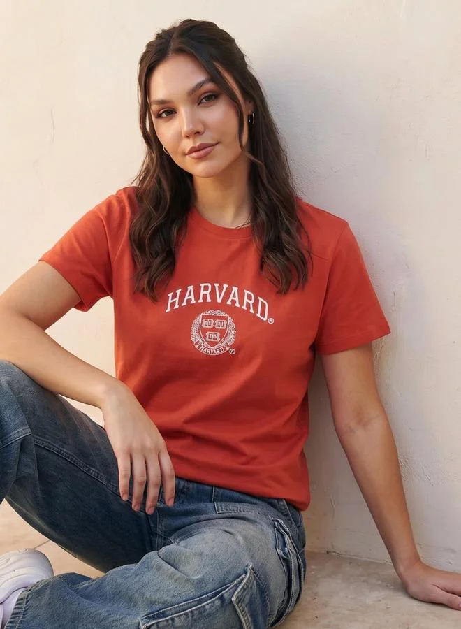 SP Characters Harvard Cotton T shirt with Crew Neck