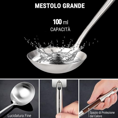 Yosukata 17" Wok Spatula and Ladle and Turner Spatula - Stainless Steel Cooking Utensils Set of 3-304 Stainless Steel Kitchen Utensils Set - Dishwasher Safe Wok Accessories - Cooking Tools - Image 5