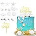 DiDida Beach Cake Topper Sea Shell Starfish Happy Birthday Sign for Ocean Sea Beach Theme Cake - Image 3
