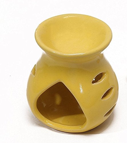 LandSlide Ceramic Aroma Oil Diffuser Burner | Candle Holder with 1 Tea Candle, 4 Inch (Yellow) - Image 4