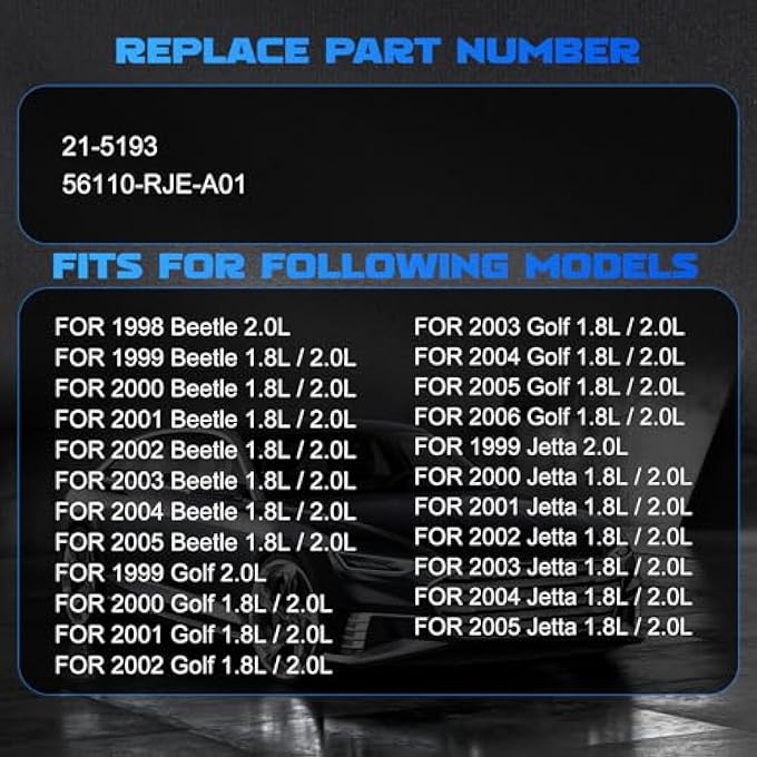 YOMALL Power Steering Pump 21-4064 for 1998 Beetle 2.0L, for 1999-2005 Beetle 1.8L / 2.0L, for 1999 Golf 2.0L, for 2000-2006 Golf 1.8L / 2.0L, for 1999 Jetta 2.0L, for 2000-2005 Jetta 1.8L / 2.0L - Image 2