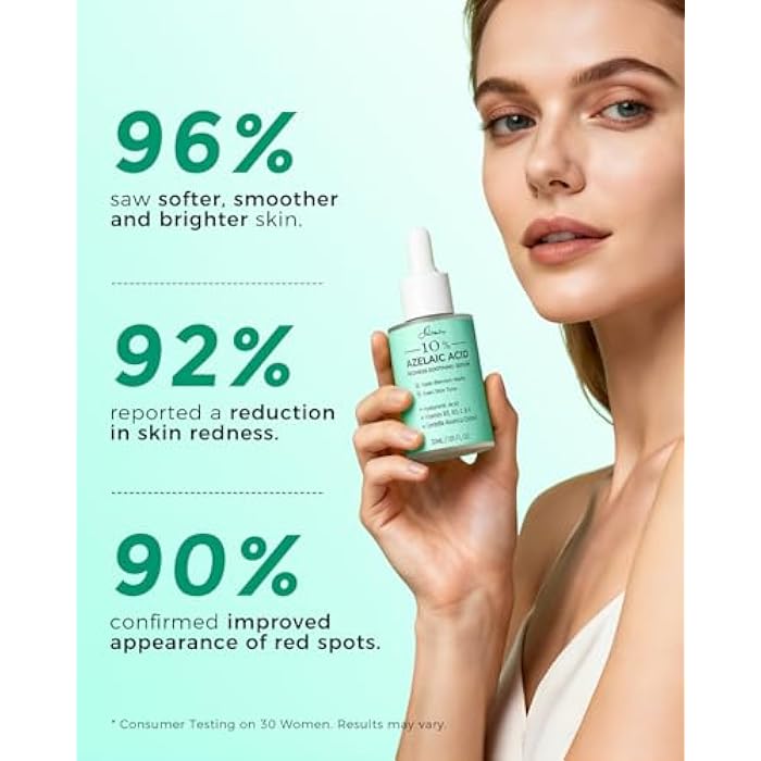 FeeMeFee Azelaic Acid Serum,10% Azelaic Acid for Face – 20,000ppm Niacinamide, 5,000ppm Vitamin B5 – Centella Asiatica & Hyaluronic Acid - Soothe Redness, Refine Texture, and Hydrate, Korean Skincare 1 Fl Oz - Image 4