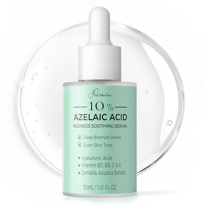 FeeMeFee Azelaic Acid Serum,10% Azelaic Acid for Face – 20,000ppm Niacinamide, 5,000ppm Vitamin B5 – Centella Asiatica & Hyaluronic Acid - Soothe Redness, Refine Texture, and Hydrate, Korean Skincare 1 Fl Oz - Image 1