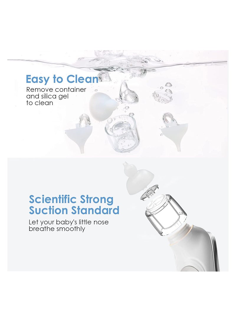 Zikra شفاط أنف كهربائي للأطفال، أنف الأطفال للصغار - قابل لإعادة الشحن، مع 3 رؤوس سيليكون، شفط قابل للتعديل بـ 5 سرعات، شفاط للرضع مع وظيفة موسيقى وضوء مهدئ - Image 5