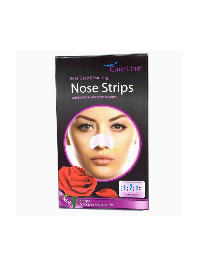 Care Line Nose Strips Rose Deep Cleansing 6 Strips