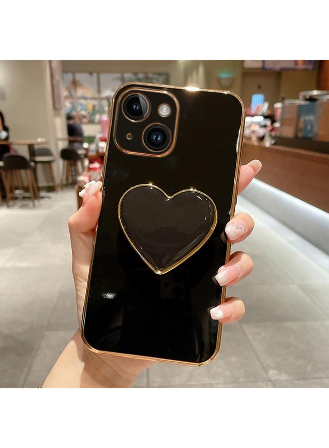 S-TOP Case For iPhone 13 Electroplating Love Heart Holder TPU Phone Case - Image 1